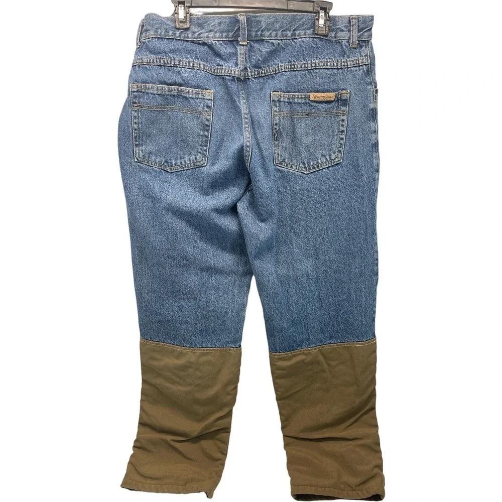 Remington Mens 38/33 Blue W/ Brown‎ Patch For Durability Out Door Workwear Jeans